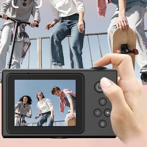 الكاميرا الرقمية ZOPSC للتصوير الفوتوغرافي ، 50MP 1080p HD Camera Vlog Camera ، كاميرا فيديو بدون مرآة للسفر للمراهقين (أسود) in Kuwait