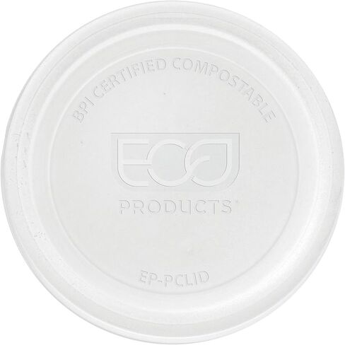 ECO PRODUCTS Compostable Clear Green PLA Plastic Portion Cup Lids, Case of 2000, Veridian, Fits 2-4oz Food Containers, Renewable Plant-Based, Disposable, ASTM Compliant, BPI-Certified in Saudi Arabia