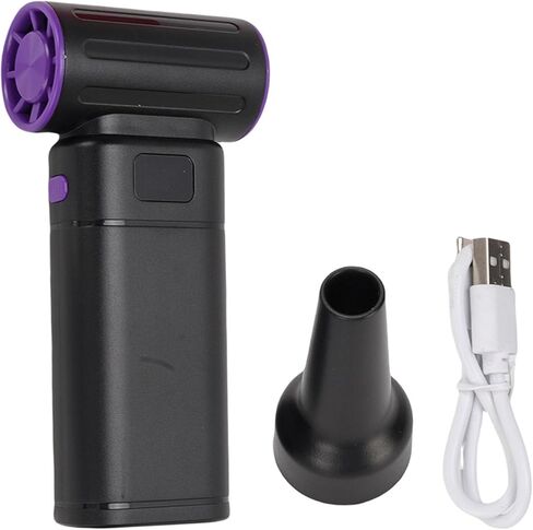 GLOGLOW Electric Air Duster USB Rechargeable High Speed Air Blower Airflow Portable Compressed Air Duster with LED Light for Pet Drying Keyboard Cleaning Outdoor Camping (Black) in Saudi Arabia