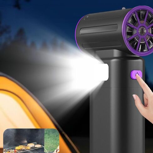 GLOGLOW Electric Air Duster USB Rechargeable High Speed Air Blower Airflow Portable Compressed Air Duster with LED Light for Pet Drying Keyboard Cleaning Outdoor Camping (Black) in Saudi Arabia