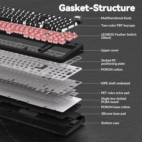 AULA F99 Pro Wireless Mechanical Keyboard-Silent Version,BT5.0/2.4GHz/USB-C Hot Swappable Custom Keyboard,Gasket Structure,Pre-lubed Linear Switches RGB Backlit Computer Gaming Keyboards,Black in Kuwait