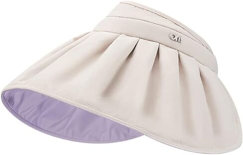 Sun Visor Hat for Women Wide Brim Foldable UPF 50+ UV Protection Beach Cap Roll Up Packable Ponytail Shell Hats SLH3M433 in Saudi Arabia