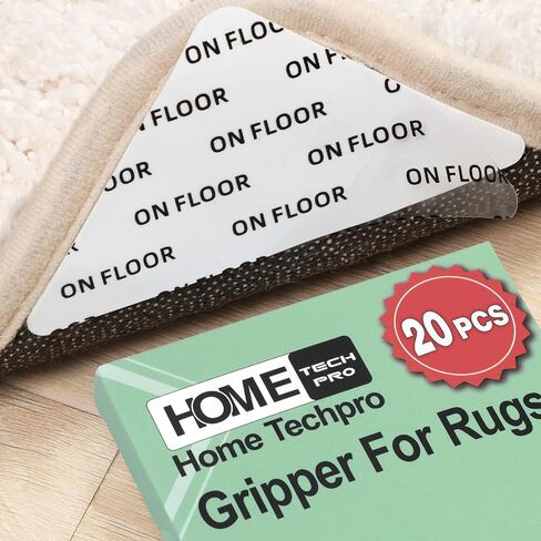 Home Techpro 12PCS Gripper for Rug for Hardwood Floors, Under Rug Carpet Tape for Area Rugs Hardwood Floor No Damage, Non Slip Rug Pads Grippers in Saudi Arabia