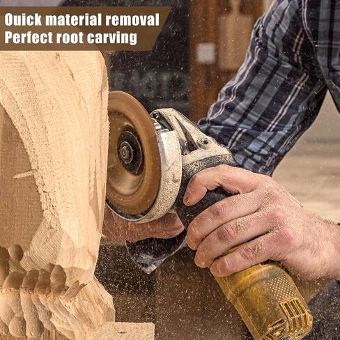 5PCS Wood Carving Disc Set for 4" or 4 1/2" Angle Grinder with Wrench, Stump Tool Grinding Wheel Disc with 7/8" Bore, Woodworking Sanding Disc Wheel Attachments for Cutting Shaping Carving Polishing in Saudi Arabia