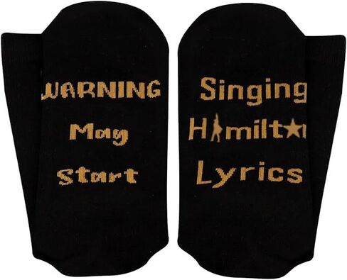 GJTIM Hamilton Gift Musical Gift Warning May Start Talking About Hamilton Lyrics Socks Funny Gift for Hamilton Fans in Saudi Arabia
