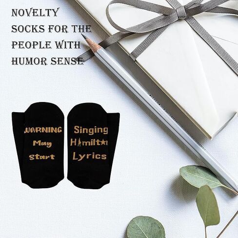 GJTIM Hamilton Gift Musical Gift Warning May Start Talking About Hamilton Lyrics Socks Funny Gift for Hamilton Fans in Saudi Arabia