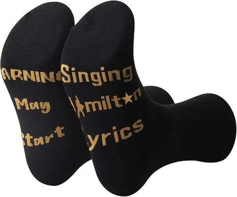 GJTIM Hamilton Gift Musical Gift Warning May Start Talking About Hamilton Lyrics Socks Funny Gift for Hamilton Fans in Saudi Arabia