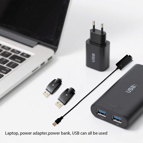 Smart USB Charging Cable with LED Conversion Indicator Light, 3-Piece Set Smart Overcharge Protection USB Adapter and Wireless Home Soldering Iron Charger (Black) in Saudi Arabia