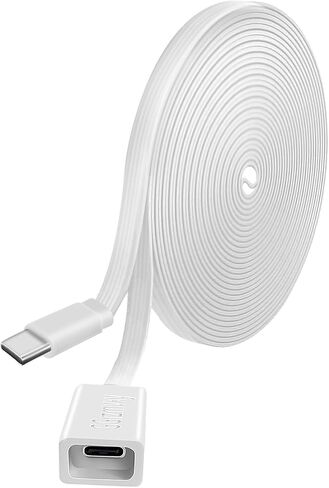 Long Flat USB C Extension Cable, Type C Male to Female, Compatible with 2024 Ring Indoor Cam, Mag - Safe Charger, iPhone16/15 (20 FT) in Saudi Arabia