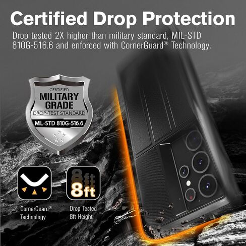 VENA vCommute for Samsung Galaxy S25 Ultra (2025) Wallet Case, [Military Grade Drop Protection] Flip Leather Cover Slot Card Holder with Kickstand - Black in Saudi Arabia