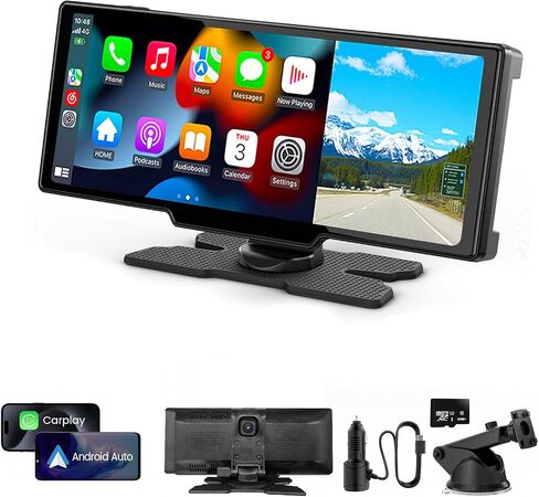 شاشة Apple Carplay & Android Auto للسيارة | 4K DASH CAM | 10.26 '' Stereo Stereo Stereo Stereo مع التحكم الصوتي ، والتشغيل الموسيقي ، وملاحة GPS ، و FM Transmitter & Mirror Link in Saudi Arabia