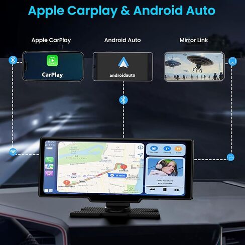 شاشة Apple Carplay & Android Auto للسيارة | 4K DASH CAM | 10.26 '' Stereo Stereo Stereo Stereo مع التحكم الصوتي ، والتشغيل الموسيقي ، وملاحة GPS ، و FM Transmitter & Mirror Link in Saudi Arabia