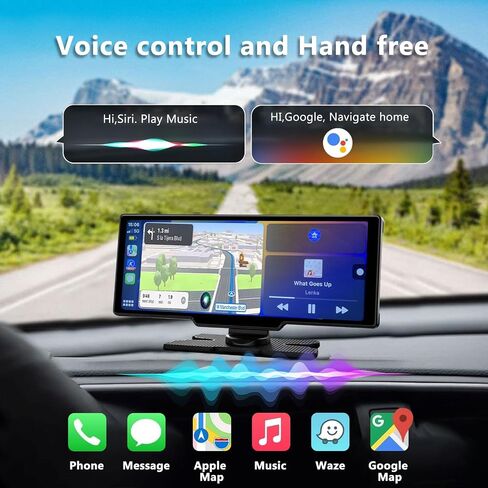 شاشة Apple Carplay & Android Auto للسيارة | 4K DASH CAM | 10.26 '' Stereo Stereo Stereo Stereo مع التحكم الصوتي ، والتشغيل الموسيقي ، وملاحة GPS ، و FM Transmitter & Mirror Link in Saudi Arabia