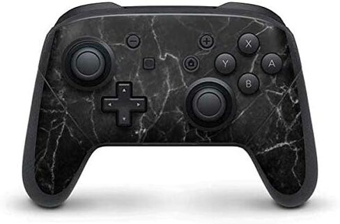 Skinit Decal Gaming Skin Compatible with Nintendo Switch Pro Controller - Black and Gold Scattered Marble Design in Saudi Arabia