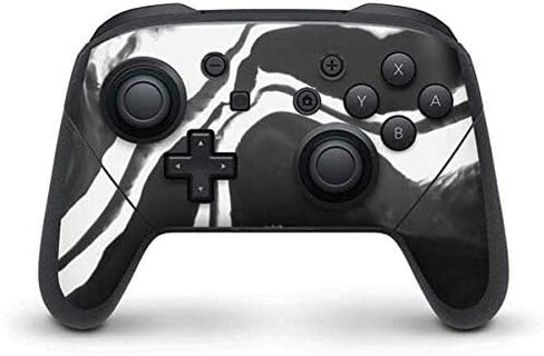 Skinit Decal Gaming Skin Compatible with Nintendo Switch Pro Controller - Black and Gold Scattered Marble Design in Saudi Arabia