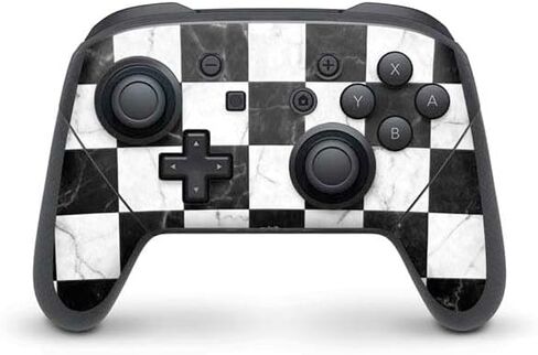 Skinit Decal Gaming Skin Compatible with Nintendo Switch Pro Controller - Black and Gold Scattered Marble Design in Saudi Arabia