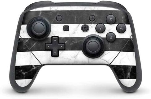 Skinit Decal Gaming Skin Compatible with Nintendo Switch Pro Controller - Black and Gold Scattered Marble Design in Saudi Arabia