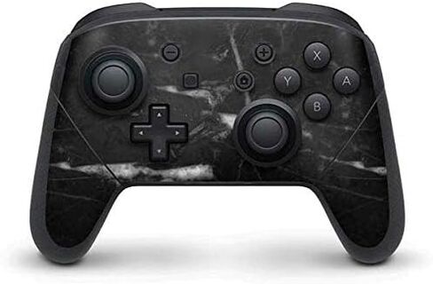 Skinit Decal Gaming Skin Compatible with Nintendo Switch Pro Controller - Black and Gold Scattered Marble Design in Saudi Arabia