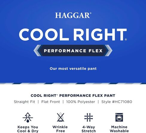 Haggar Men's Cool Right Performance Flex Straight Fit Flat Front Pant-reg. and Big & Tall in Saudi Arabia