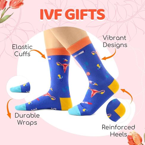HAPPYPOP IVF Gifts Fertility Infertility Gifts for Women, IVF Socks Egg Socks Lucky Socks, Embryo Transfer Gifts Egg Retrieval Socks in Saudi Arabia