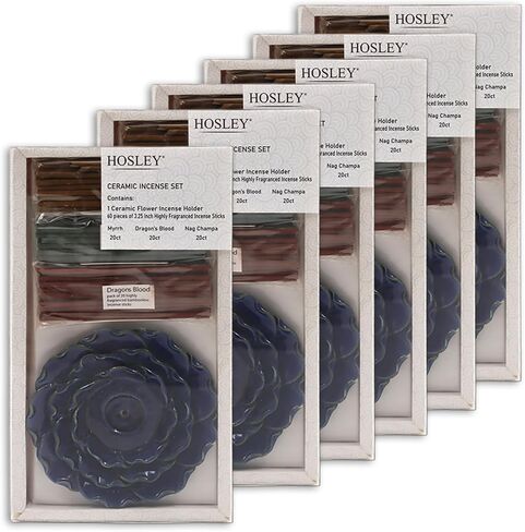 Hosley's Wood Farmhouse Incense Tower with 20 Incense Sticks - 12" High. Ideal Gift for Aromatherapy, Zen, Spa, Vastu, Reiki Chakra Votive Candle Garden Settings. Bulk Buy O4 in Kuwait