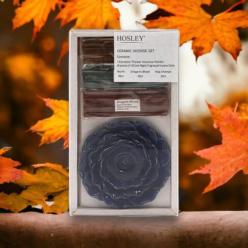 Hosley's Wood Farmhouse Incense Tower with 20 Incense Sticks - 12" High. Ideal Gift for Aromatherapy, Zen, Spa, Vastu, Reiki Chakra Votive Candle Garden Settings. Bulk Buy O4 in Kuwait