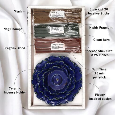 Hosley's Wood Farmhouse Incense Tower with 20 Incense Sticks - 12" High. Ideal Gift for Aromatherapy, Zen, Spa, Vastu, Reiki Chakra Votive Candle Garden Settings. Bulk Buy O4 in Kuwait