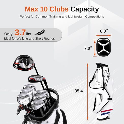 Lightweight Golf Stand Bag, Durable 4-Way Full-Length Dividers with Dual Straps & Stand Golf Carry Bag,Navy in Saudi Arabia