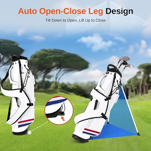 Lightweight Golf Stand Bag, Durable 4-Way Full-Length Dividers with Dual Straps & Stand Golf Carry Bag,Navy in Saudi Arabia