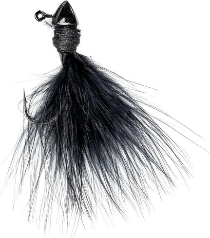Strike King (TGHJ116-10) جولة جولة Hair Jig Fishing Erure ، Finesse Marabou Jig ، تنورة مربحة يدويًا ، 1/16 أونصة ، وحجم 1/0 خطاف ، 2 حزمة ، أسود in Saudi Arabia