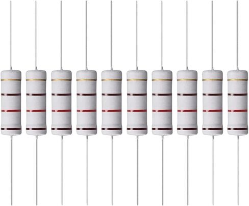 YOKIVE 10 Pcs Metal Oxide Film Resistors, Axis Lead Resistor, Keep Normal Circuit Operation, Great for Electric Power Equipment (Grey, 5W, 2 Ohm) in Saudi Arabia