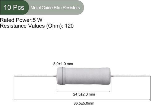 YOKIVE 10 Pcs Metal Oxide Film Resistors, Axis Lead Resistor, Keep Normal Circuit Operation, Great for Electric Power Equipment (Grey, 5W, 2 Ohm) in Saudi Arabia