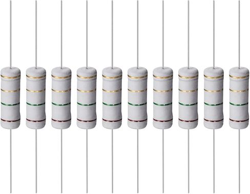 YOKIVE 10 Pcs Metal Oxide Film Resistors, Axis Lead Resistor, Keep Normal Circuit Operation, Great for Electric Power Equipment (Grey, 5W, 2 Ohm) in Saudi Arabia