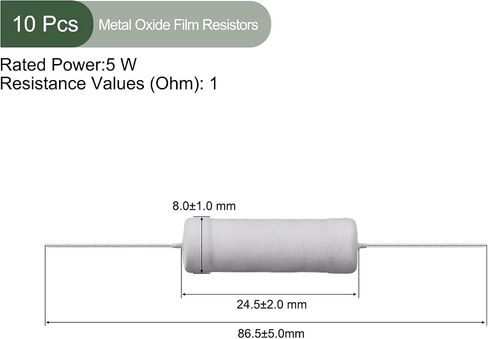 YOKIVE 10 Pcs Metal Oxide Film Resistors, Axis Lead Resistor, Keep Normal Circuit Operation, Great for Electric Power Equipment (Grey, 5W, 2 Ohm) in Saudi Arabia