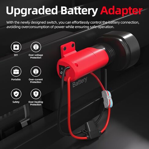 محول بطارية M12 لمحول ميلووكي 12 فولت محول بطارية عجلات الطاقة 14 سلك قياس مع الصمامات والموصلات لشاحنات RC ذاتية الصنع ألعاب الروبوتات in Kuwait