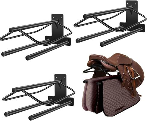 2 Park Saddle Rack,Wall Mounted Saddle Rack Stand with Pad Bar,Heavy Duty Saddle Stand for English Western Saddles Horses Blanket in Saudi Arabia