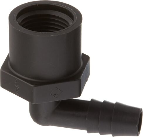 Parker Hannifin 370HB-6-6PP-pk5 Par-Barb Female Elbow Fitting, Polypropylene, 90 Degree Angle, 3/8" Hose Barb x 3/8" Female NPT, Black (Pack of 5) in Saudi Arabia