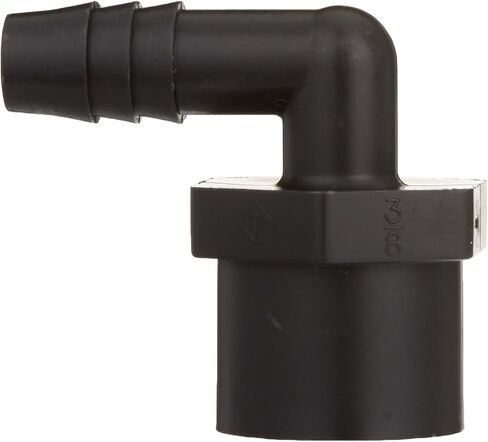 Parker Hannifin 370HB-6-6PP-pk5 Par-Barb Female Elbow Fitting, Polypropylene, 90 Degree Angle, 3/8" Hose Barb x 3/8" Female NPT, Black (Pack of 5) in Saudi Arabia