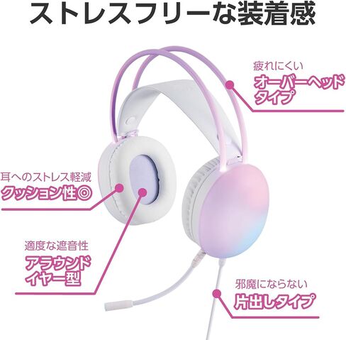 Elecom HS-G09STWH Gaming Headset, Wired 3.5mm LED Light, Supports PS5/PS4 Switch, Lightweight, Noise Reduction, Volume Controller, White in Saudi Arabia