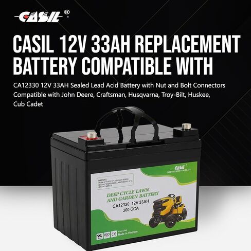بطارية Casil Lawn & Garden AGM ، 12V 300CCA BCI Group U1 بطارية Cub Cadet ، John Deere ، Toro ، Craftsman ، TCA25015 ، 163465 in Kuwait