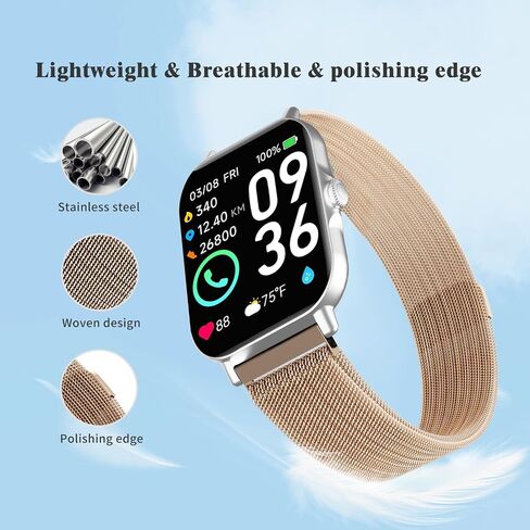 Mesh Metal 22mm Watch Band متوافق مع IDW19 ، IDW13 ، IDW16 Smartwatch ، حزام بديل سريع لإصدار الفولاذ المقاوم للصدأ المغناطيسي لـ Fitpolo IDW13/Toobur IDW16/IDW20/IDW19 للغاية IDW19 in Kuwait