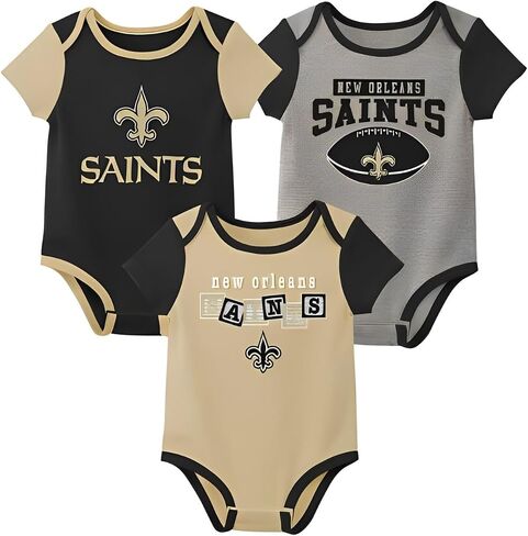 Outerstuff NFL Newborn Infants Building Block Fan 3 Piece Onesie Creeper Bodysuit Romper Set in Saudi Arabia
