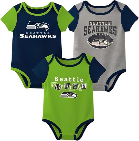 Outerstuff NFL Newborn Infants Building Block Fan 3 Piece Onesie Creeper Bodysuit Romper Set in Saudi Arabia