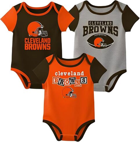 Outerstuff NFL Newborn Infants Building Block Fan 3 Piece Onesie Creeper Bodysuit Romper Set in Saudi Arabia