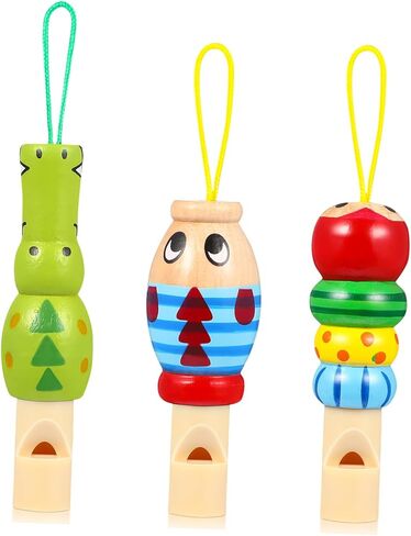 Toddmomy 3pcs Wooden Whistles for Kid,Cute Animal Whistles Music Instrument Toys Kids Party Noisemakers Whistles Party Bag Fillers,Random Color in Saudi Arabia