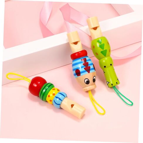 Toddmomy 3pcs Wooden Whistles for Kid,Cute Animal Whistles Music Instrument Toys Kids Party Noisemakers Whistles Party Bag Fillers,Random Color in Saudi Arabia