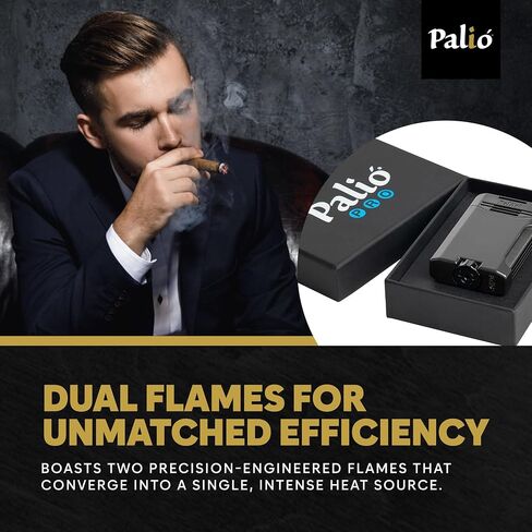 Palió Pro Line, Antares Doublejet Torch Lighter. Side Squeeze Ignition, Metalic Body, Color Tinted Fuel Window (Gunmetal) in Kuwait