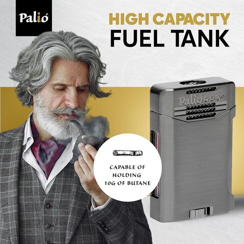 Palió Pro Line, Antares Doublejet Torch Lighter. Side Squeeze Ignition, Metalic Body, Color Tinted Fuel Window (Gunmetal) in Kuwait