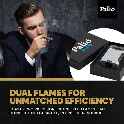 Palió Pro Line, Antares Doublejet Torch Lighter. Side Squeeze Ignition, Metalic Body, Color Tinted Fuel Window (Gunmetal) in Kuwait