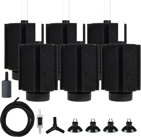 ALEGI Aquarium Sponge Filter 20 Gallon,Quiet Sponge Filter with Air Stone for Betta Fry Shrimp and Small Fish (1 pcs) in Kuwait